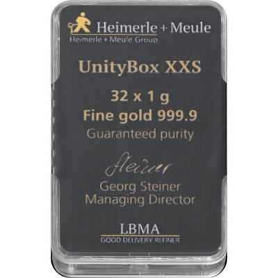 Heimerle + Meule Unity Box - 32 x 1g - золотой инвестиционный слиток