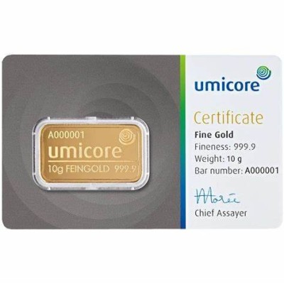 Umicore - 10g - инвестиционный золотой слиток