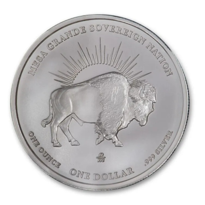 Mesa Grande Native American Bison Dollar (2025) - 1 Oz  - Серебряная коллекционная монета