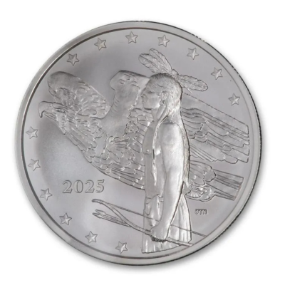 Mesa Grande Native American Bison Dollar (2025) - 1 Oz  - Серебряная коллекционная монета