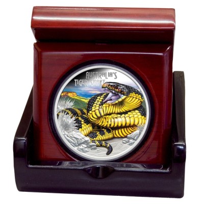 Australian Tiger Snake - 1 Oz - коллекционная серебряная монета
