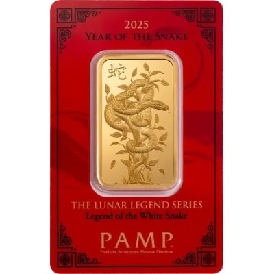 Pamp, Lunar Legend White Snake - 1 унция - Золотой слиток