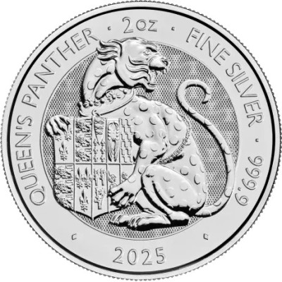 Tudor Beasts Queen Panther - 2 унции - серебряная инвестиционная монета