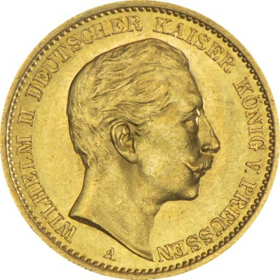 Германская империя 20 марок - 7,96 г - золотая инвестиционная монета