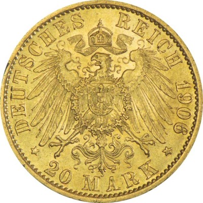 Германская империя 20 марок - 7,96 г - золотая инвестиционная монета