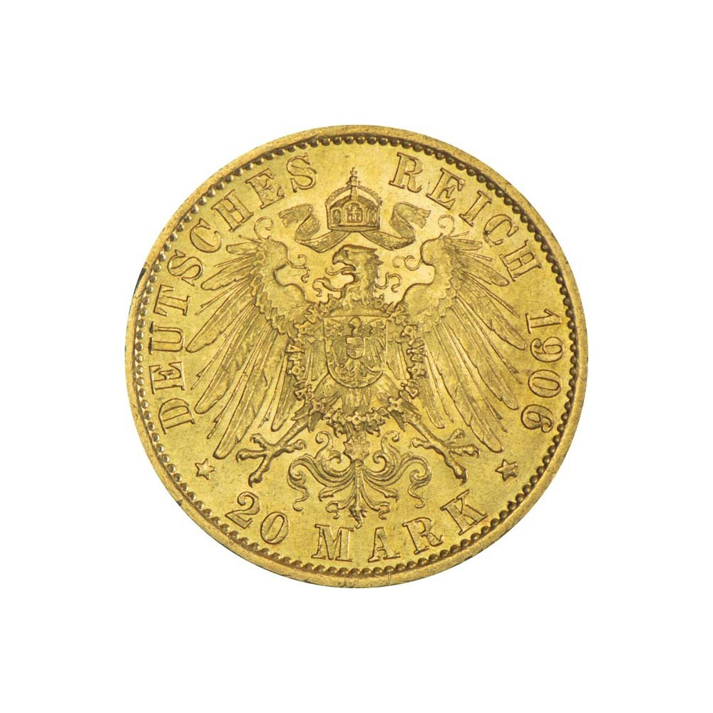 Германская империя 20 марок - 7,96 г - золотая инвестиционная монета