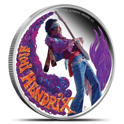 Jimi Hendrix - 1 Oz  - серебряная коллекционная монета