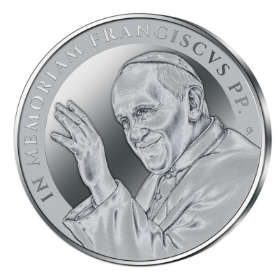 In memoriam - Папа Франциск - 1 унция - серебряная коллекционная монета