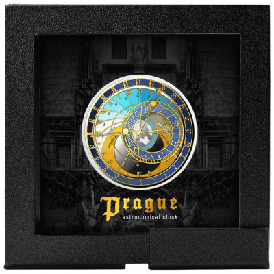 Prague Old Town Astronomical Clock  - 1 Oz - Silver Proof Collector Coin