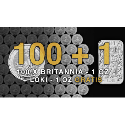 100+1 - 100 Britannia (2026) - 1 унция - серебряная...