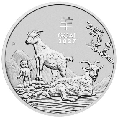 Lunar Goat (2027) — 1 унция — серебряная инвестиционная...